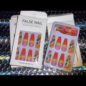 🧡💛Orange & Yellow Glitter Ombré Press On Nails